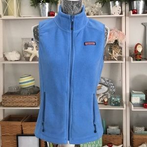 Vineyard Vines Harbor Fleece Vest Light Blue Size XS (Runs big) EUC
